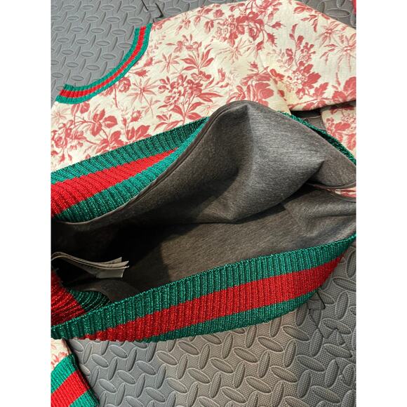 Gucci floral print green red ribbed collar cuff neoprene scuba knit size xs - Picture 5 of 10